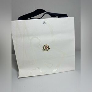 MONCLER White Embossed Paper Gift Shopping Bag